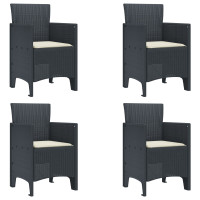 Produktbild för Trädgård Stol 4 pcs Antracit 53 x 49 x 85 cm Polypropylen