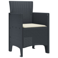 Produktbild för Trädgård Stol 4 pcs Antracit 53 x 49 x 85 cm Polypropylen