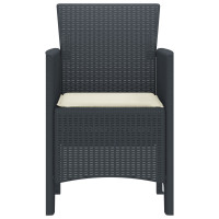 Produktbild för Trädgård Stol 4 pcs Antracit 53 x 49 x 85 cm Polypropylen
