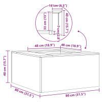 Produktbild för Eldstad Brun 80 x 80 x 40 cm Väderbeständig stål