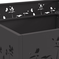 Produktbild för Eldstad Svart 80 x 80 x 30 cm Väderbeständig stål
