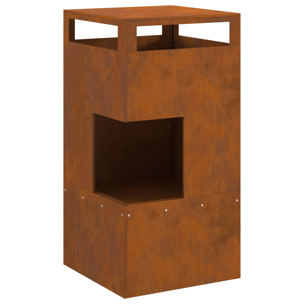 Produktbild för Eldstad Brun 50 x 50 x 100 cm Väderbeständig stål