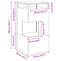 Produktbild för Eldstad Brun 50 x 50 x 100 cm Väderbeständig stål
