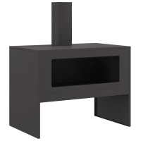 Produktbild för Eldstad Svart 80 x 50 x 96 cm Kallvalsat stål