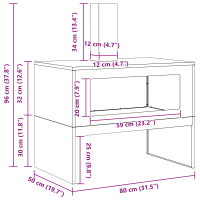 Produktbild för Eldstad Svart 80 x 50 x 96 cm Kallvalsat stål