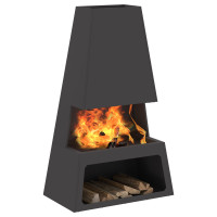 Produktbild för Eldstad Svart 60 x 35 x 100 cm Stål