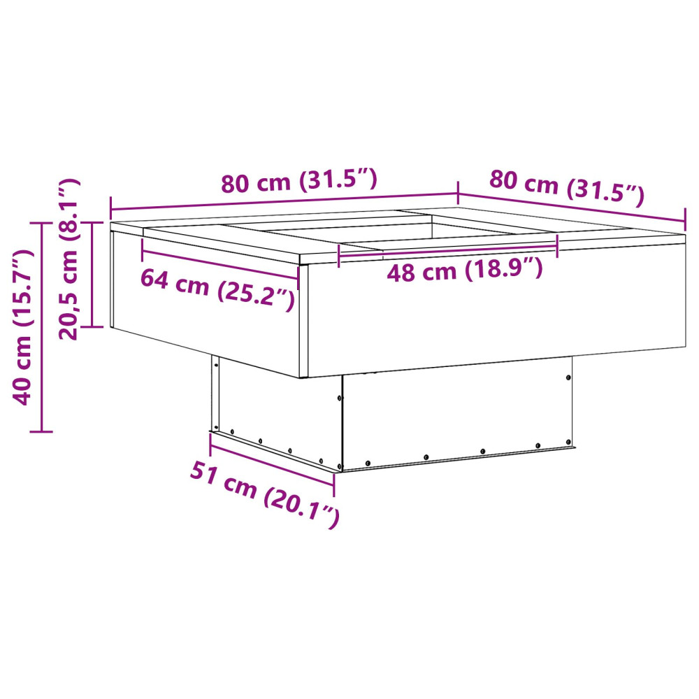 Produktbild för Eldstad Rostig 80 x 80 x 40 cm Väderbeständig stål
