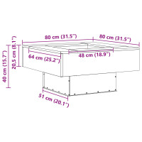 Produktbild för Eldstad Rostig 80 x 80 x 40 cm Väderbeständig stål