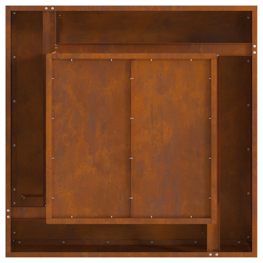 Produktbild för Eldstad Rostig 80 x 80 x 40 cm Väderbeständig stål