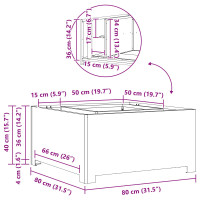 Produktbild för Eldstad Rostig 80 x 80 x 40 cm Väderbeständig stål