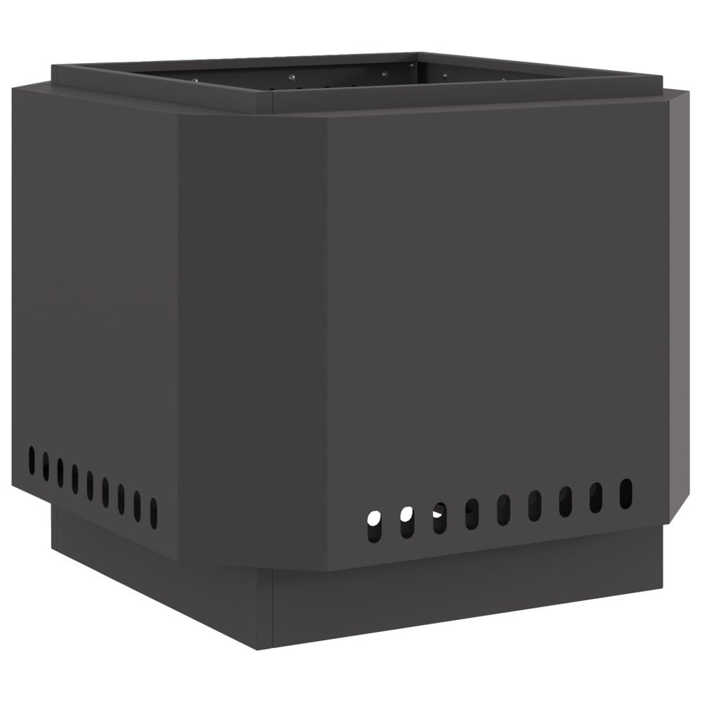 Produktbild för Röklös eldstad Svart 58 x 58 x 51 cm Kallvalsat stål