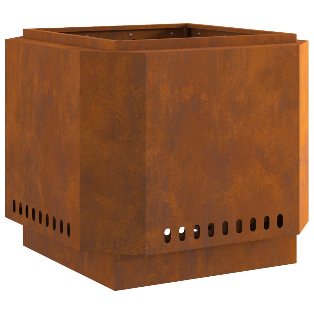 Produktbild för Röklös eldstad Brun 58 x 58 x 51 cm Väderbeständig stål