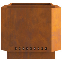Produktbild för Röklös eldstad Brun 58 x 58 x 51 cm Väderbeständig stål