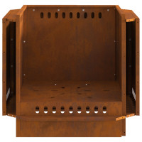 Produktbild för Röklös eldstad Brun 58 x 58 x 51 cm Väderbeständig stål