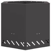 Produktbild för Röklös eldstad Svart 58 x 58 x 51 cm Väderbeständig stål