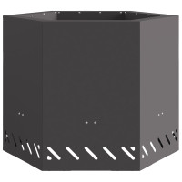 Produktbild för Röklös eldstad Svart 58 x 58 x 51 cm Väderbeständig stål