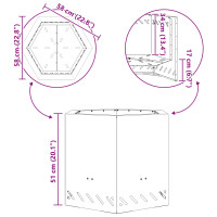 Produktbild för Röklös eldstad Svart 58 x 58 x 51 cm Väderbeständig stål