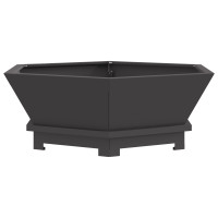 Produktbild för Eldstad Svart 75 x 75 x 28 cm Väderbeständig stål