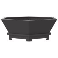Produktbild för Eldstad Svart 75 x 75 x 28 cm Väderbeständig stål