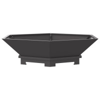 Produktbild för Eldstad Svart 100 x 100 x 28 cm Väderbeständig stål