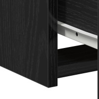 Produktbild för Nattduksbord 2 pcs Svart Ek 50 x 32 x 60 cm Konstruerat trä