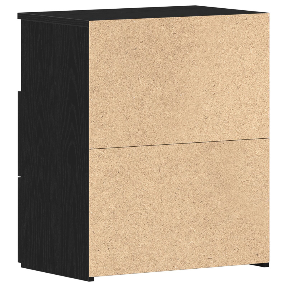 Produktbild för Nattduksbord 2 pcs Svart Ek 50 x 32 x 60 cm Konstruerat trä