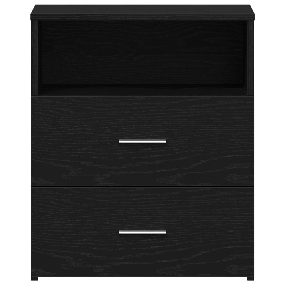 Produktbild för Nattduksbord 2 pcs Svart Ek 50 x 32 x 60 cm Konstruerat trä