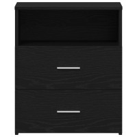 Produktbild för Nattduksbord 2 pcs Svart Ek 50 x 32 x 60 cm Konstruerat trä