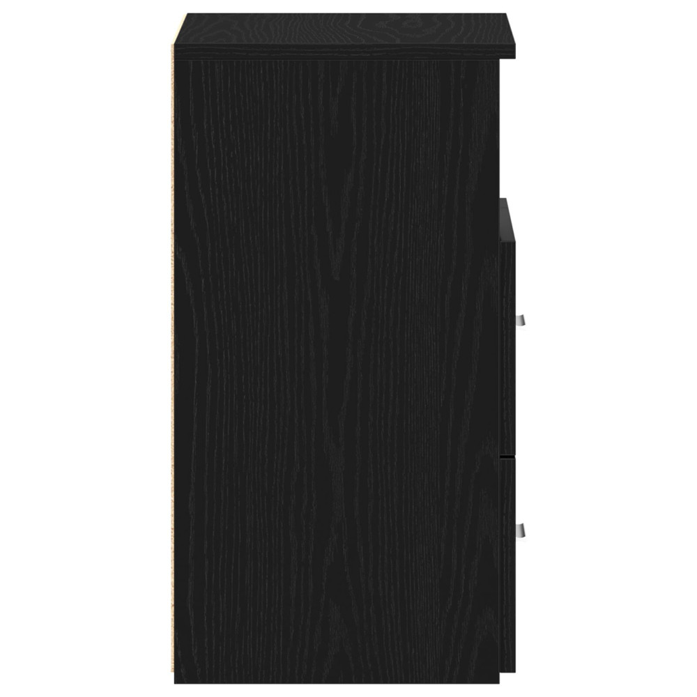 Produktbild för Nattduksbord 2 pcs Svart Ek 50 x 32 x 60 cm Konstruerat trä