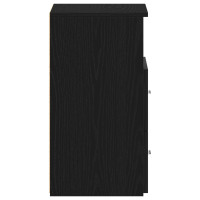 Produktbild för Nattduksbord 2 pcs Svart Ek 50 x 32 x 60 cm Konstruerat trä