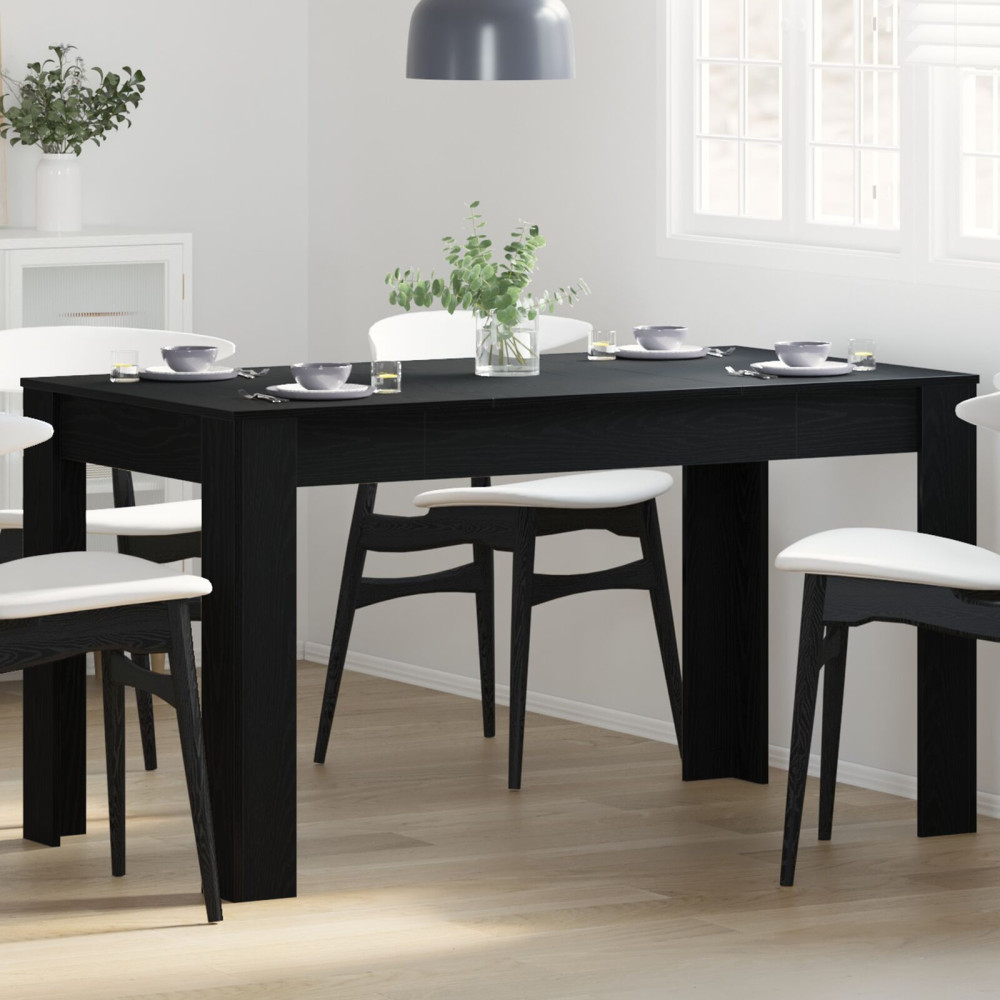Produktbild för Matbord Svart ek 140 x 74,5 x 76 cm Konstruerat trä