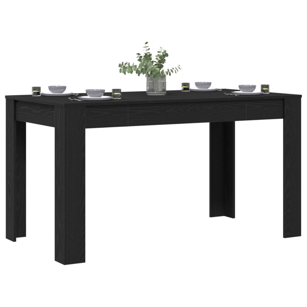 Produktbild för Matbord Svart ek 140 x 74,5 x 76 cm Konstruerat trä