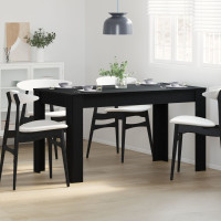 Produktbild för Matbord Svart ek 140 x 74,5 x 76 cm Konstruerat trä