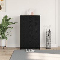 Produktbild för Skoskåp med hylla Svart Ek 59 x 35 x 100 cm Konstruerat trä