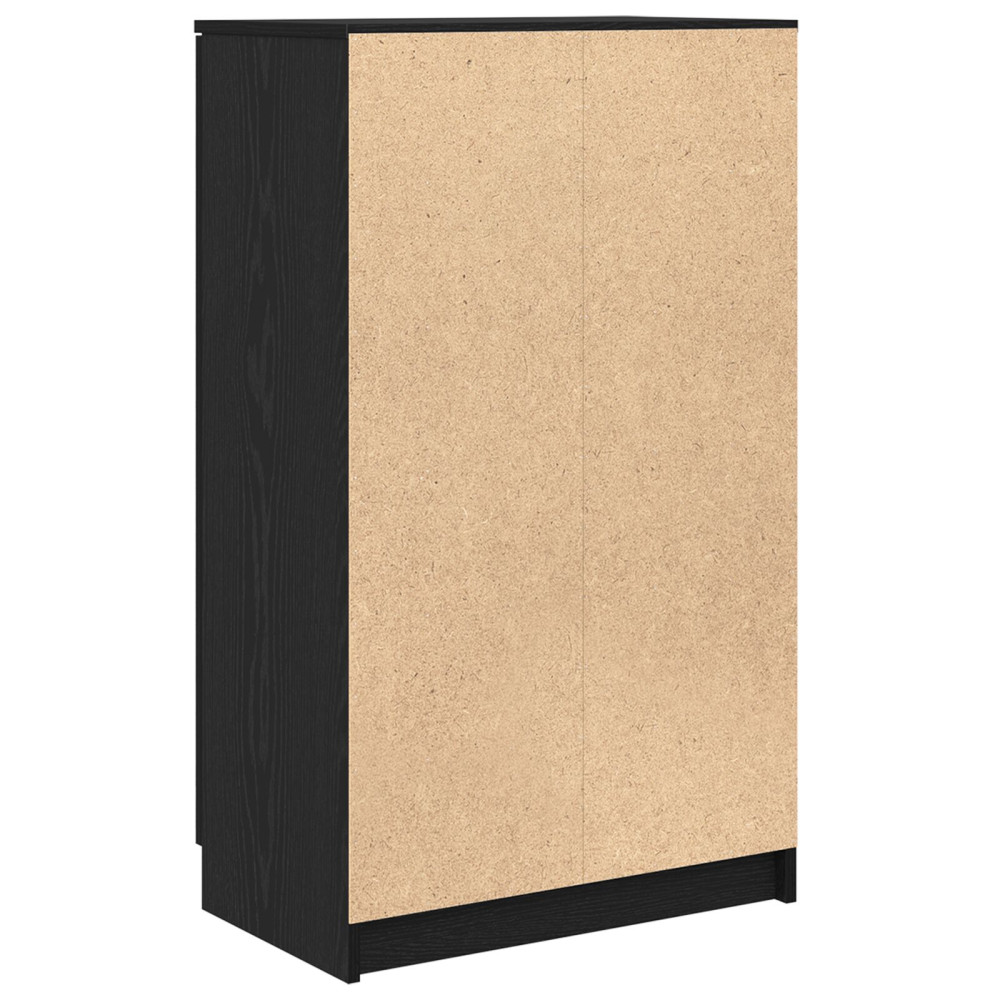 Produktbild för Skoskåp med hylla Svart Ek 59 x 35 x 100 cm Konstruerat trä