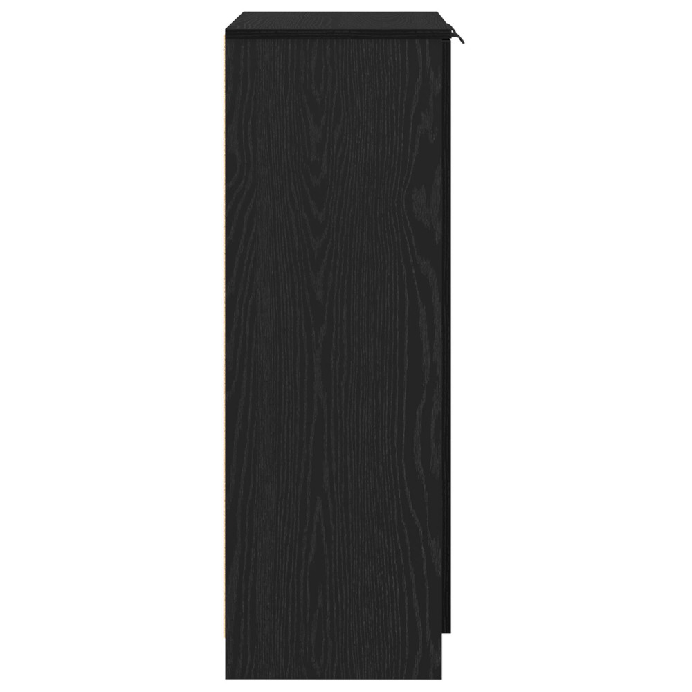Produktbild för Skoskåp med hylla Svart Ek 59 x 35 x 100 cm Konstruerat trä