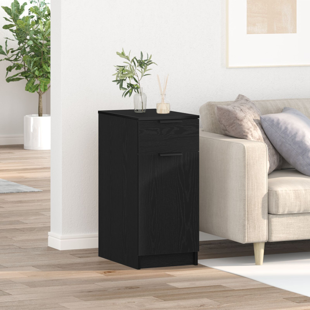 Produktbild för Kontorsskåp Svart Ek 33 x 50 x 75 cm Konstruerat trä