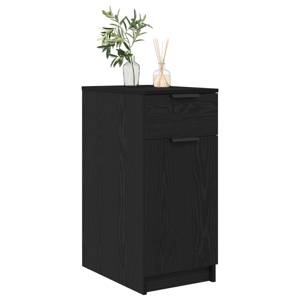 Produktbild för Kontorsskåp Svart Ek 33 x 50 x 75 cm Konstruerat trä
