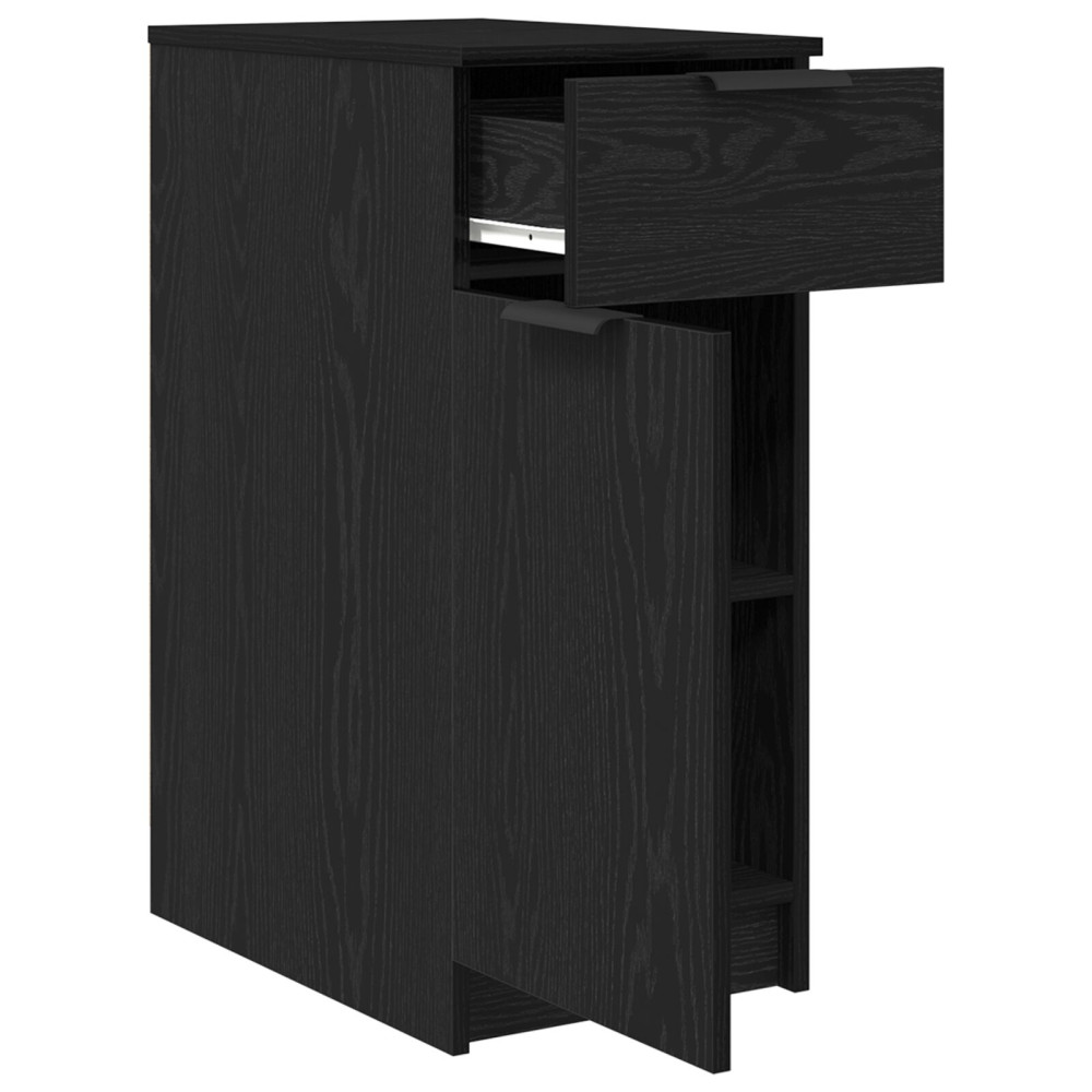 Produktbild för Kontorsskåp Svart Ek 33 x 50 x 75 cm Konstruerat trä