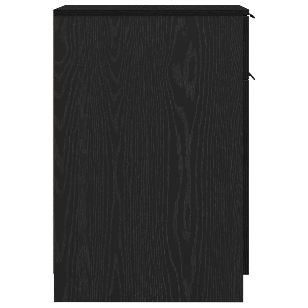 Produktbild för Kontorsskåp Svart Ek 33 x 50 x 75 cm Konstruerat trä