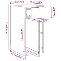 Produktbild för Kontorsskåp Svart Ek 33 x 50 x 75 cm Konstruerat trä