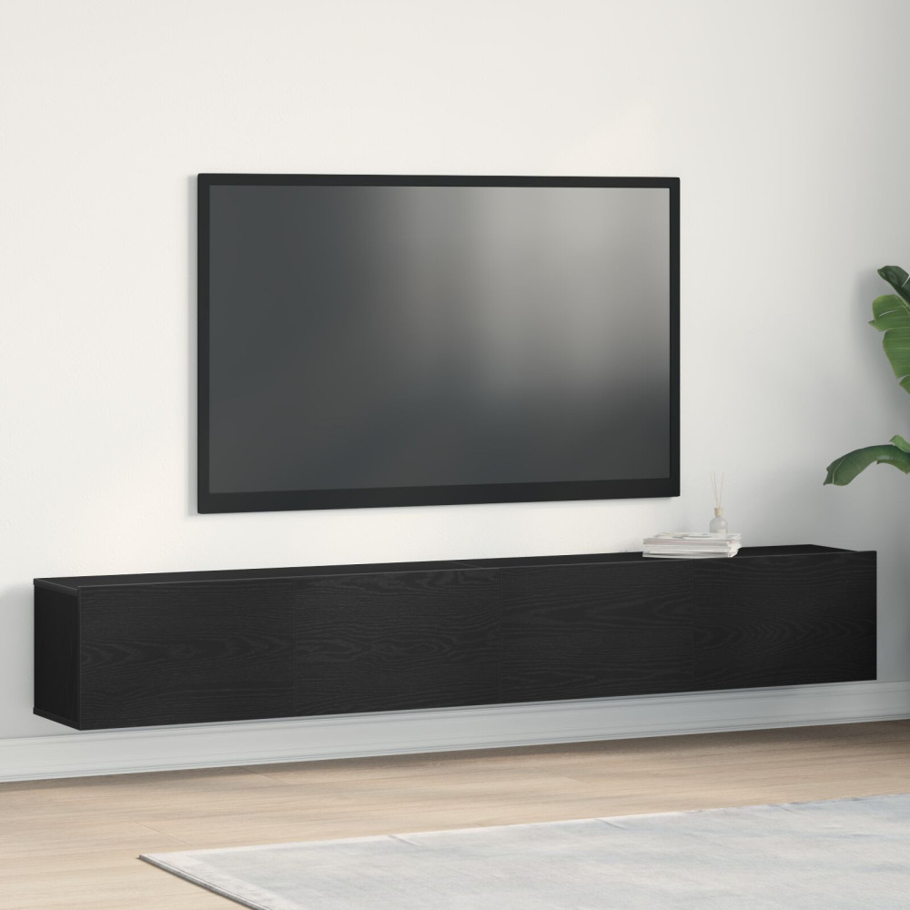 Produktbild för TV-skåp 2 pcs Svart 100 x 30 x 30 cm Konstruerat trä