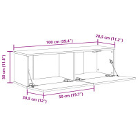 Produktbild för TV-skåp 2 pcs Svart 100 x 30 x 30 cm Konstruerat trä
