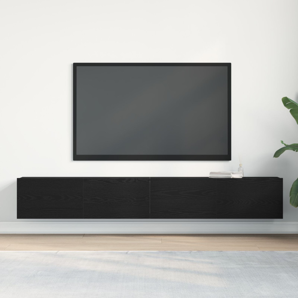 Produktbild för TV-skåp 2 pcs Svart 100 x 30 x 30 cm Konstruerat trä