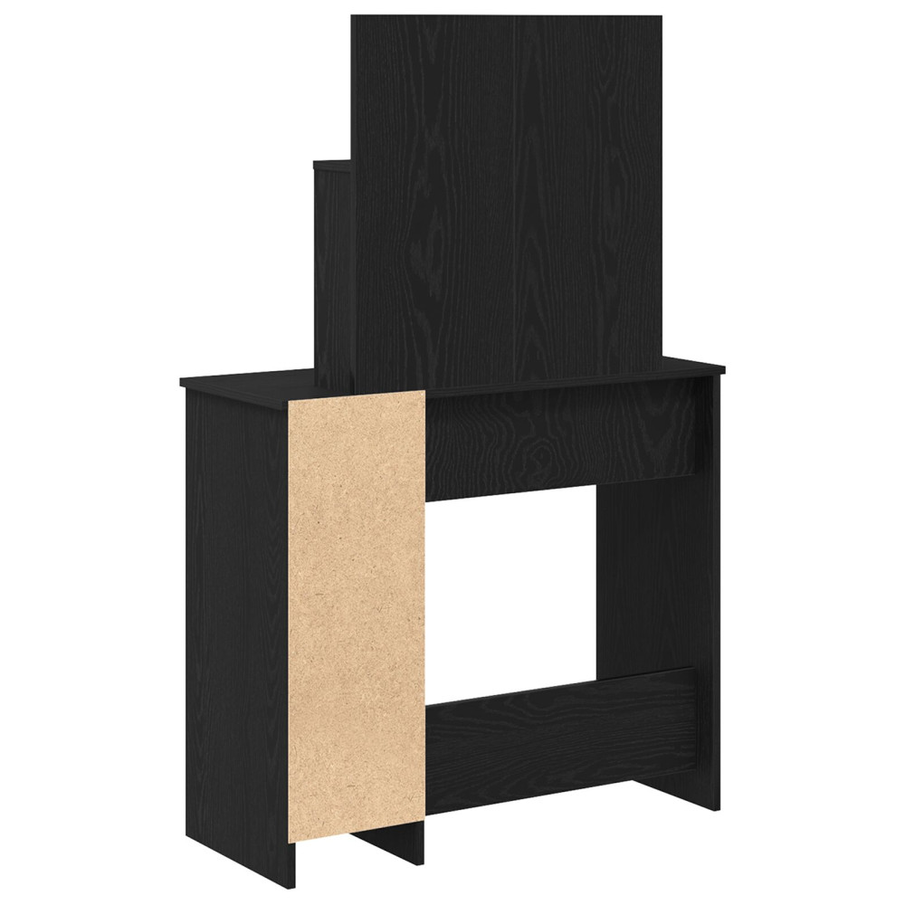 Produktbild för Smyckebord med låda Svart Ek 86,5 x 35 x 136 cm Konstruerat trä