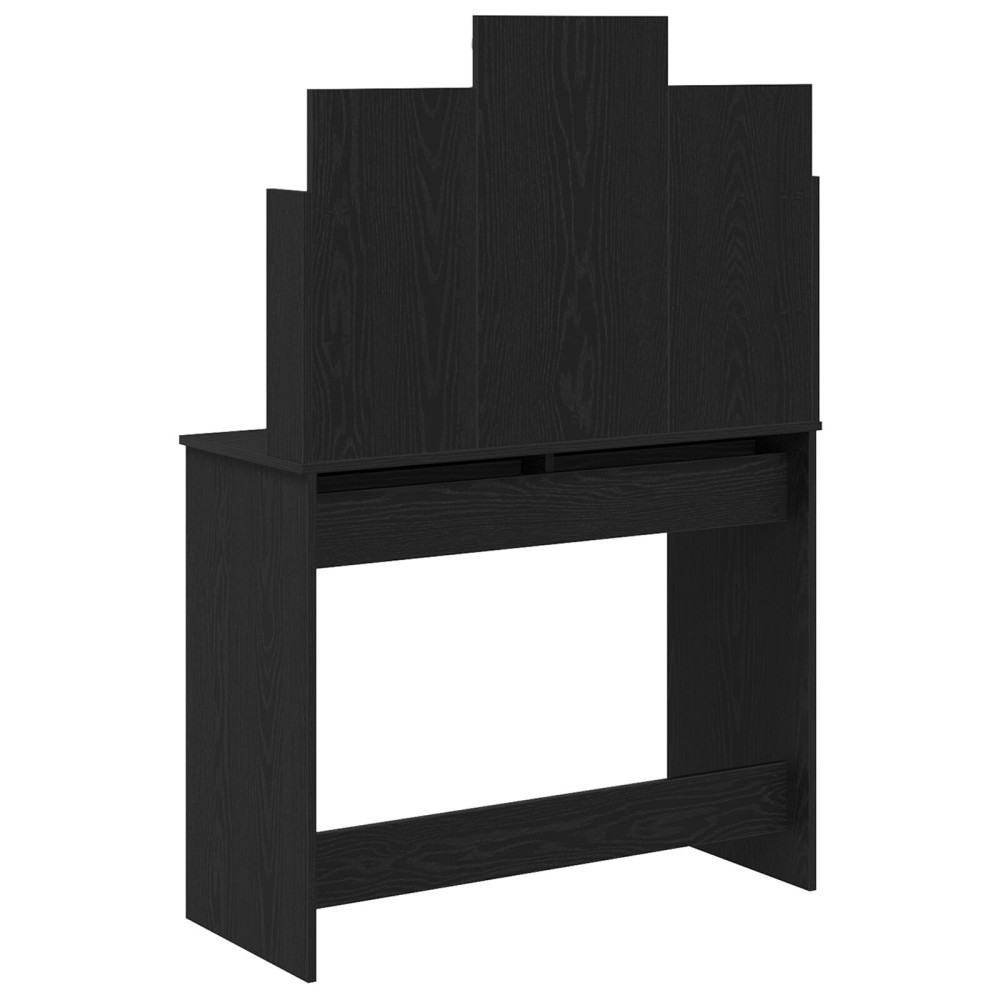 Produktbild för Smyckebord med låda Svart Ek 96 x 39 x 142 cm Konstruerat trä
