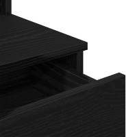 Produktbild för Smyckebord med låda Svart Ek 96 x 39 x 142 cm Konstruerat trä
