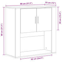 Produktbild för Väggskåp med hylla Gammalt trä 80 x 33 x 80 cm Konstruerat trä