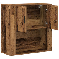 Produktbild för Väggskåp med hylla Gammalt trä 80 x 33 x 80 cm Konstruerat trä