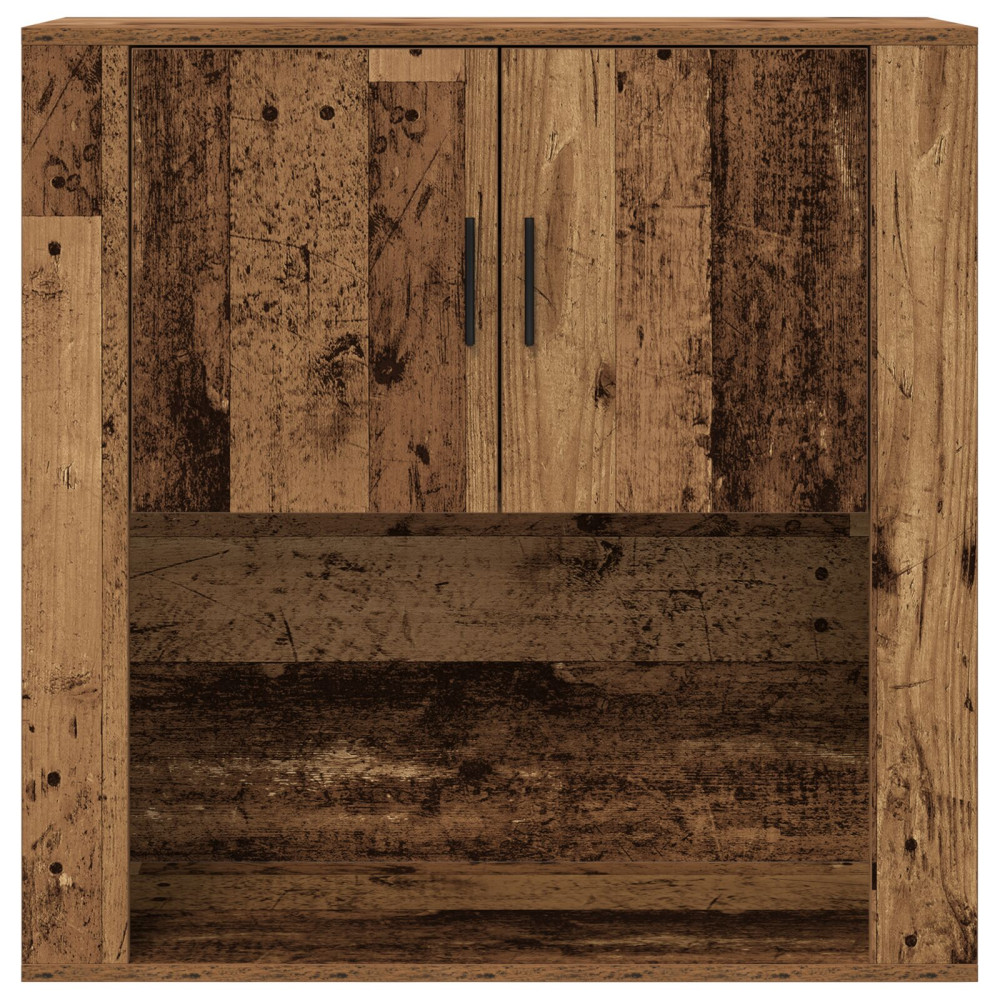 Produktbild för Väggskåp med hylla Gammalt trä 80 x 33 x 80 cm Konstruerat trä